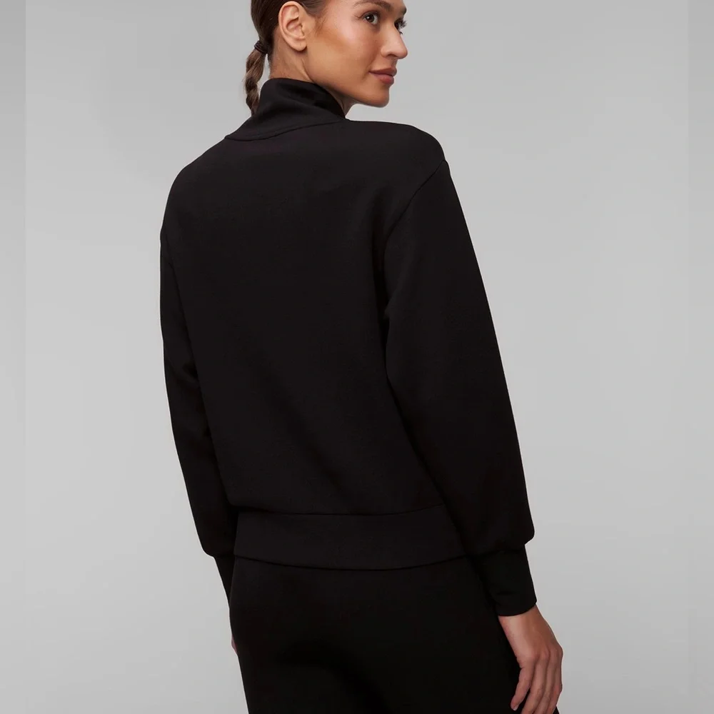 Varley Pelham Zip Through Black Zip-Front Black Women's Sweatshirt Jacket, XXS - Picture 5 of 16